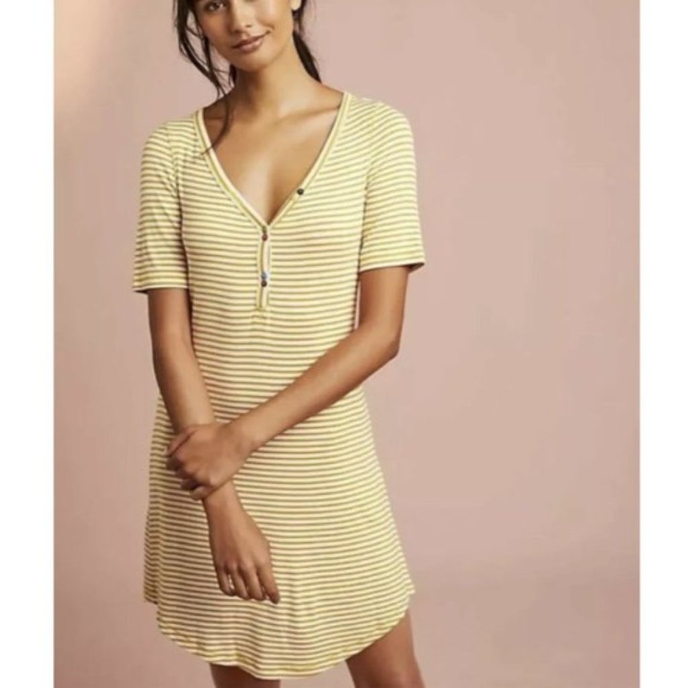 Pure + Good by Anthropologie Yellow Striped Henley